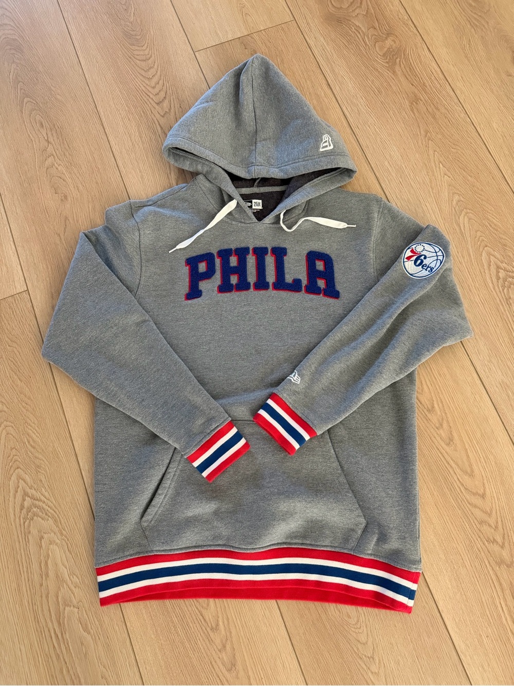 New Era Heathered Philadelphia 76ers Wordmark Pullover